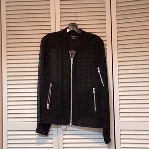 Woman’s black jack with see through black